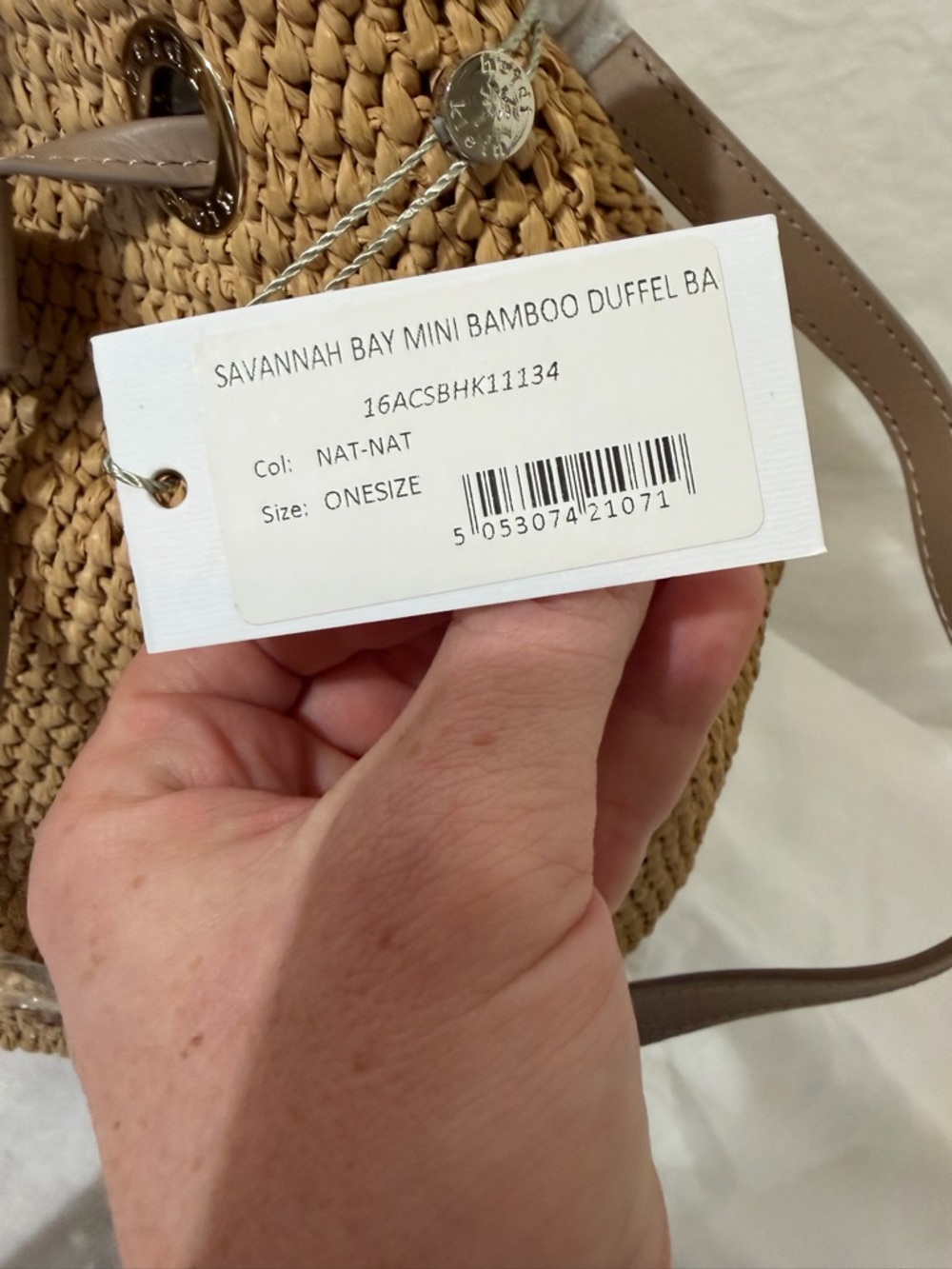 👜✨ Heidi Klein Savannah Bay Mini Bamboo Duffle Bag NWT ✨👜 - Picture 9 of 15